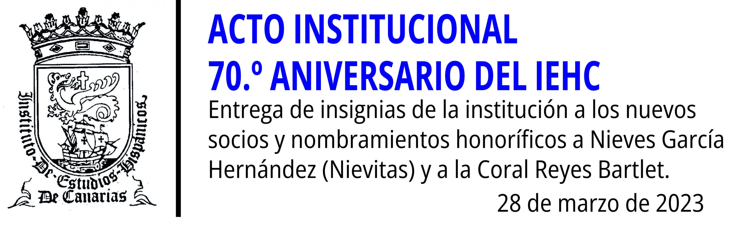 Acto institucional 70.º Aniversario del IEHC.